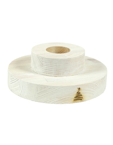Stojak sosnowy bielony okrągły 15 cm