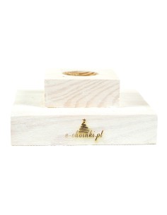 Stojak sosnowy bielony kwadratowy 15 cm