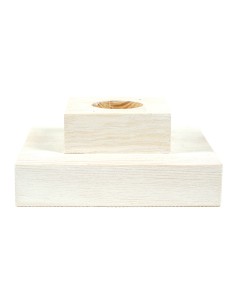 Stojak sosnowy bielony kwadratowy 15 cm 2