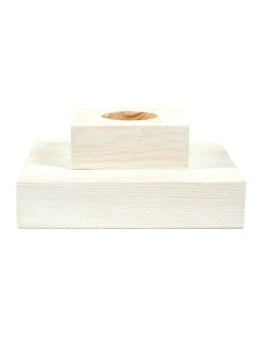 Stojak sosnowy bielony kwadratowy 15 cm