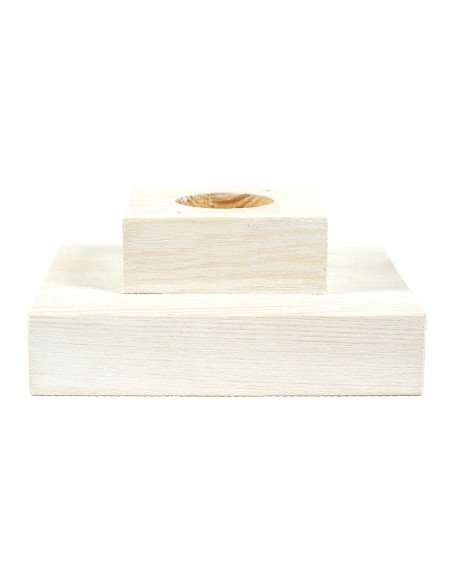 Stojak sosnowy bielony kwadratowy 15 cm