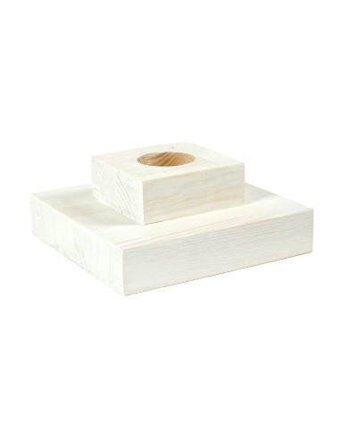 Stojak sosnowy bielony kwadratowy 15 cm