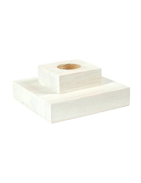 Stojak sosnowy bielony kwadratowy 15 cm