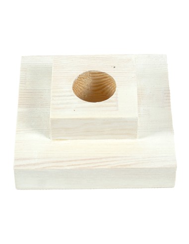 Stojak sosnowy bielony kwadratowy 15 cm