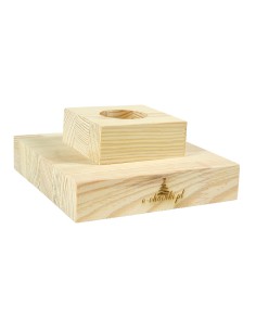 Stojak sosnowy naturalny kwadratowy 15 cm 2