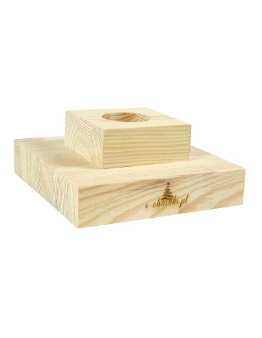 Stojak sosnowy naturalny kwadratowy 15 cm