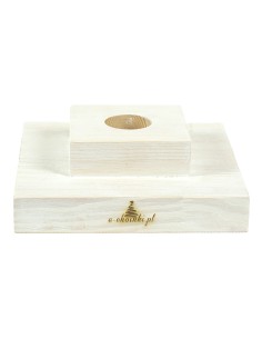 Stojak sosnowy bielony kwadratowy 20 cm