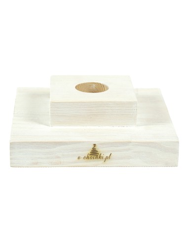 Stojak sosnowy bielony kwadratowy 20 cm