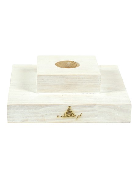 Stojak sosnowy bielony kwadratowy 20 cm