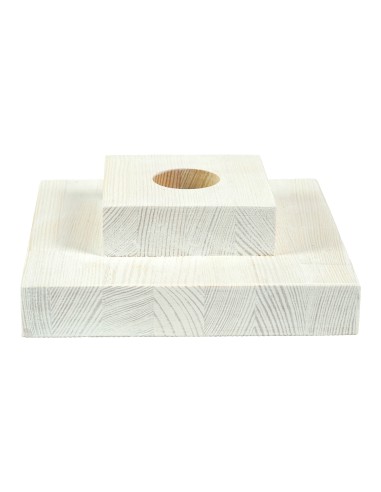 Stojak sosnowy bielony kwadratowy 20 cm