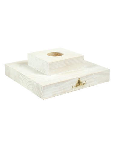 Stojak sosnowy bielony kwadratowy 20 cm