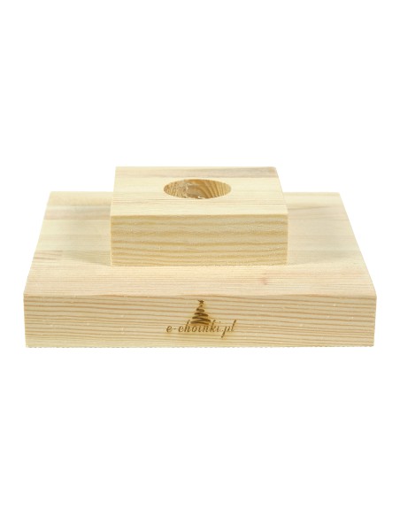 Stojak sosnowy naturalny kwadratowy 20 cm
