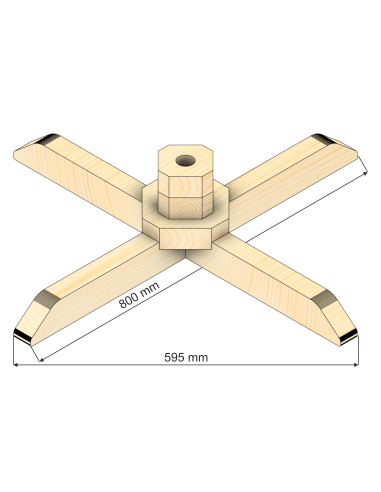 Stojak sosnowy bielony 80 cm